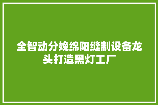 全智动分娩绵阳缝制设备龙头打造黑灯工厂