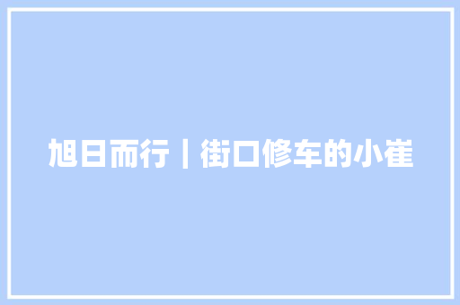 旭日而行｜街口修车的小崔