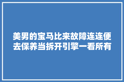 美男的宝马比来故障连连便去保养当拆开引擎一看所有人都吐了 汽车知识