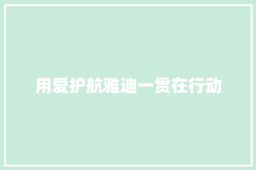 用爱护航雅迪一贯在行动 汽车知识