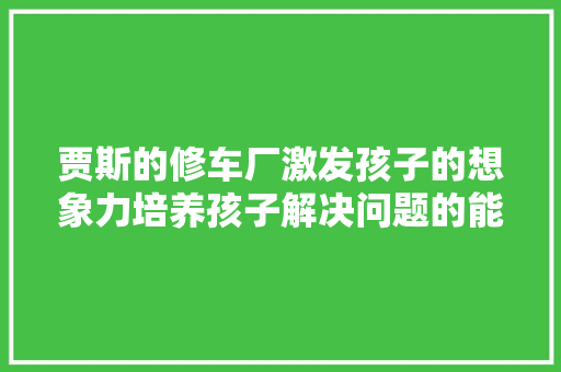 贾斯的修车厂激发孩子的想象力培养孩子解决问题的能力
