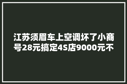 江苏须眉车上空调坏了小商号28元搞定4S店9000元不能少