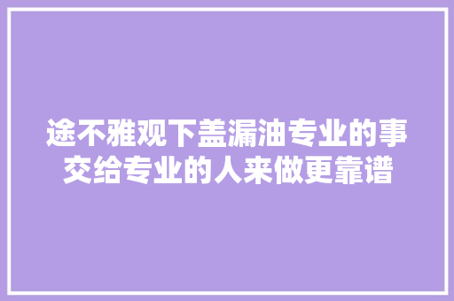 途不雅观下盖漏油专业的事交给专业的人来做更靠谱