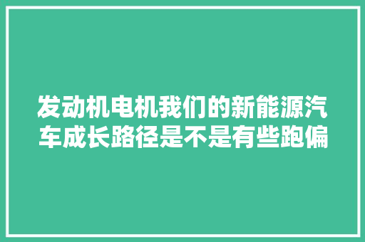 发动机电机我们的新能源汽车成长路径是不是有些跑偏
