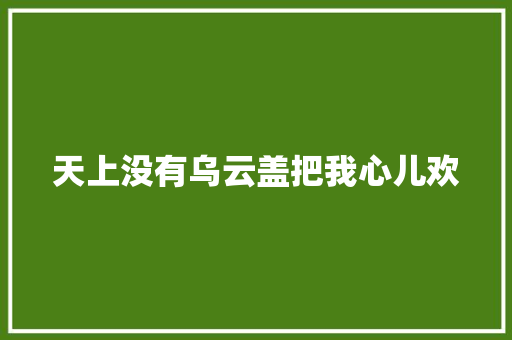 天上没有乌云盖把我心儿欢 休闲娱乐