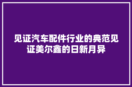 见证汽车配件行业的典范见证美尔鑫的日新月异