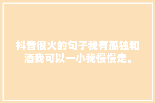 抖音很火的句子我有孤独和酒我可以一小我慢慢走。