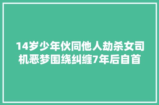 14岁少年伙同他人劫杀女司机恶梦围绕纠缠7年后自首