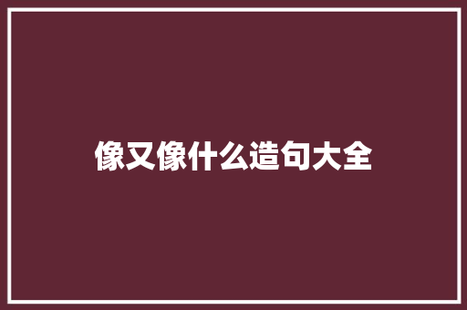 像又像什么造句大全