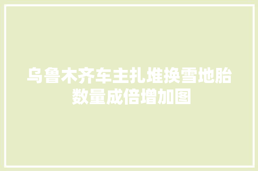 乌鲁木齐车主扎堆换雪地胎 数量成倍增加图
