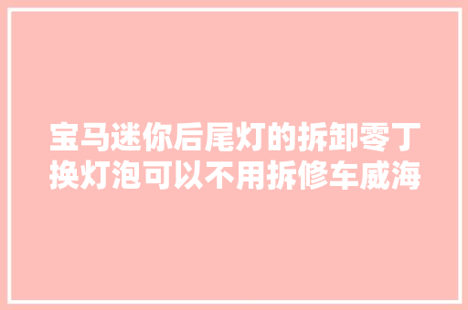 宝马迷你后尾灯的拆卸零丁换灯泡可以不用拆修车威海经区