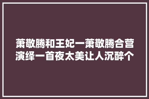萧敬腾和王妃一萧敬腾合营演绎一首夜太美让人沉醉个中