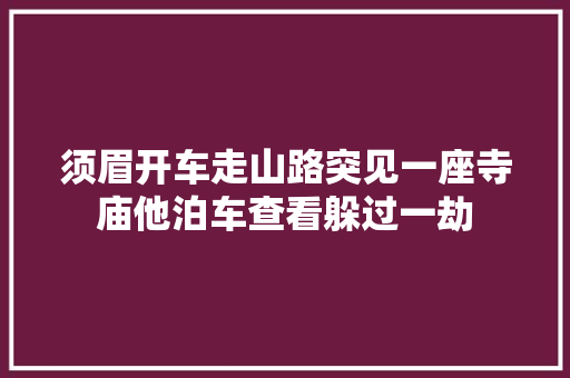 须眉开车走山路突见一座寺庙他泊车查看躲过一劫