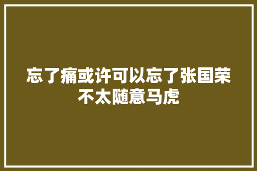 忘了痛或许可以忘了张国荣不太随意马虎