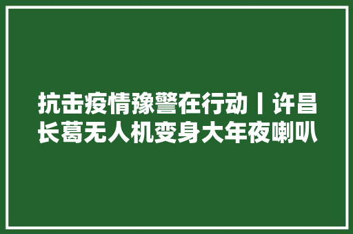 抗击疫情豫警在行动丨许昌长葛无人机变身大年夜喇叭防疫防骗宣传声入人心