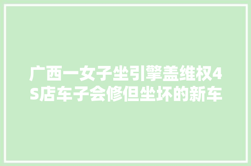 广西一女子坐引擎盖维权4S店车子会修但坐坏的新车…