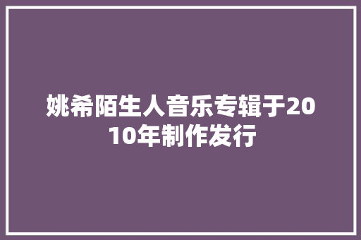 姚希陌生人音乐专辑于2010年制作发行