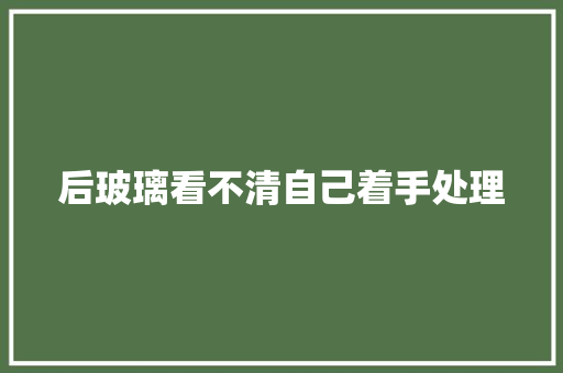 后玻璃看不清自己着手处理