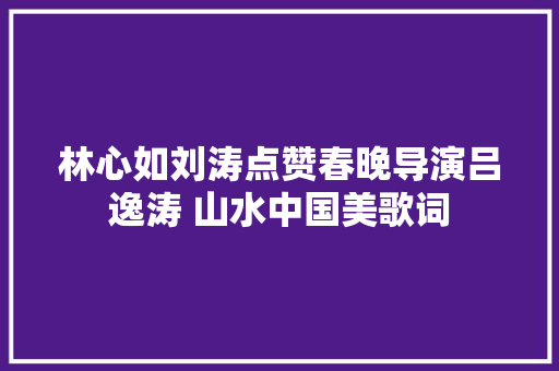 林心如刘涛点赞春晚导演吕逸涛 山水中国美歌词