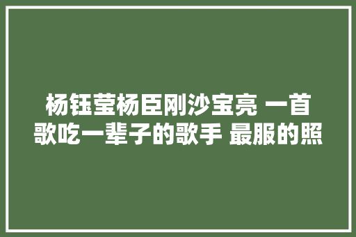 杨钰莹杨臣刚沙宝亮 一首歌吃一辈子的歌手 最服的照样这一首