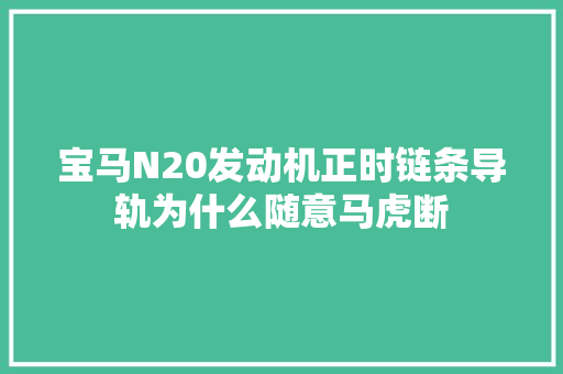 宝马N20发动机正时链条导轨为什么随意马虎断