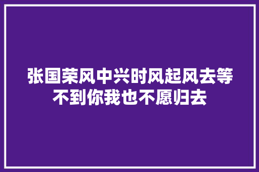 张国荣风中兴时风起风去等不到你我也不愿归去