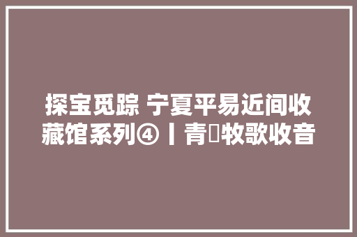 探宝觅踪 宁夏平易近间收藏馆系列④丨青蘭牧歌收音机收藏馆聆听岁月里的留声