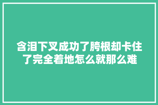含泪下叉成功了胯根却卡住了完全着地怎么就那么难