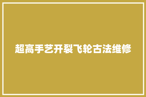 超高手艺开裂飞轮古法维修