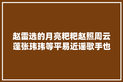 赵雷选的月亮粑粑赵照周云蓬张玮玮等平易近谣歌手也唱过