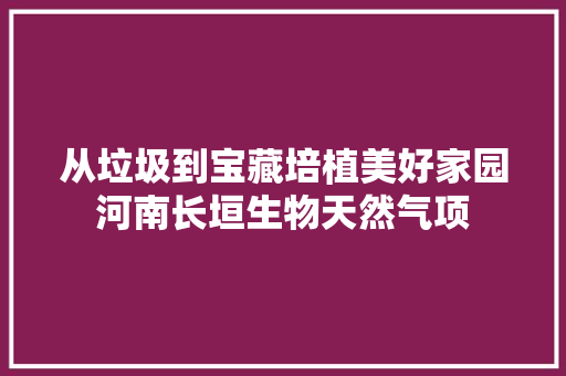 从垃圾到宝藏培植美好家园河南长垣生物天然气项