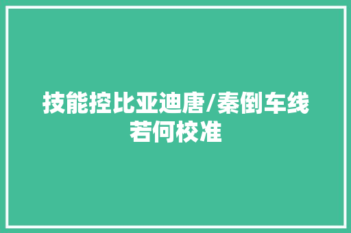 技能控比亚迪唐/秦倒车线若何校准