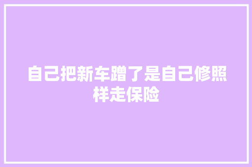 自己把新车蹭了是自己修照样走保险