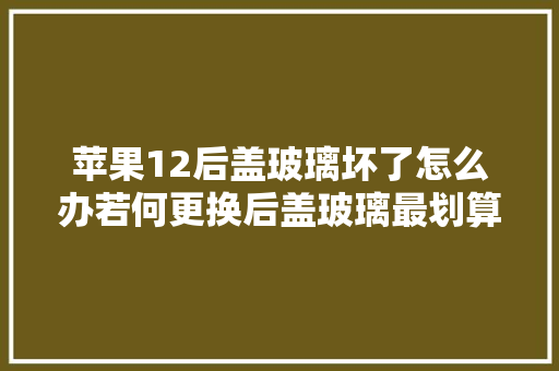 苹果12后盖玻璃坏了怎么办若何更换后盖玻璃最划算
