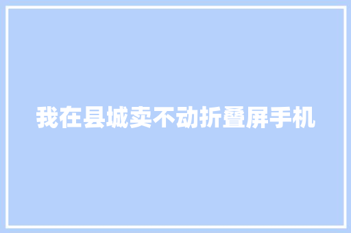 我在县城卖不动折叠屏手机