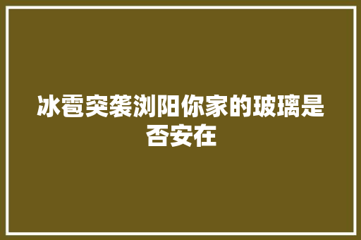 冰雹突袭浏阳你家的玻璃是否安在