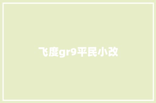飞度gr9平民小改