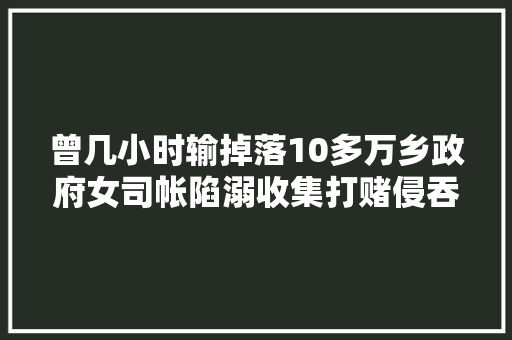 曾几小时输掉落10多万乡政府女司帐陷溺收集打赌侵吞200多万公款