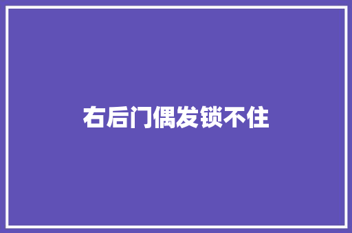 右后门偶发锁不住