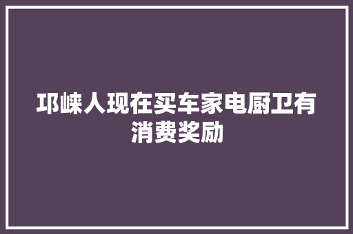 邛崃人现在买车家电厨卫有消费奖励