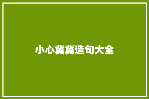 小心冀冀造句大全
