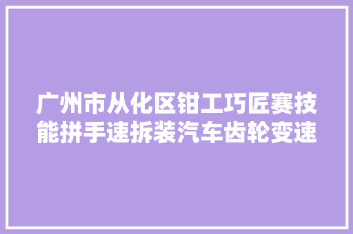 广州市从化区钳工巧匠赛技能拼手速拆装汽车齿轮变速器仅用40分钟