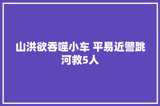 山洪欲吞噬小车 平易近警跳河救5人
