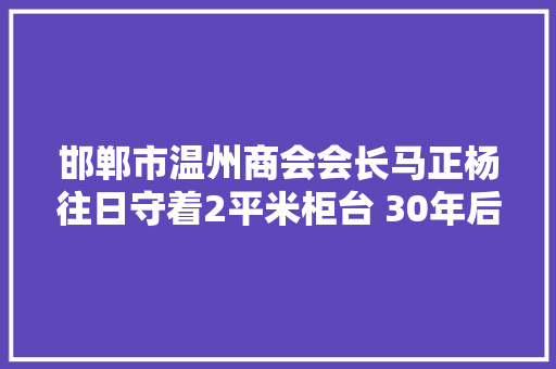 邯郸市温州商会会长马正杨往日守着2平米柜台 30年后花50亿元造梦