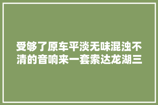 受够了原车平淡无味混浊不清的音响来一套索达龙湖三分频解解馋