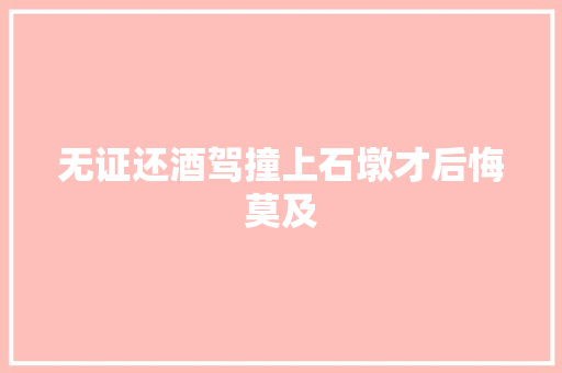无证还酒驾撞上石墩才后悔莫及