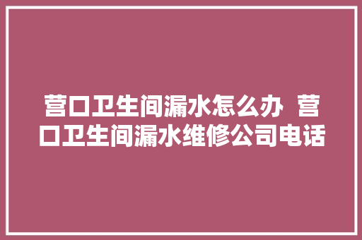 营口卫生间漏水怎么办  营口卫生间漏水维修公司电话