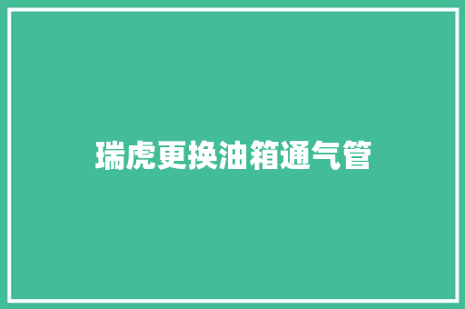瑞虎更换油箱通气管