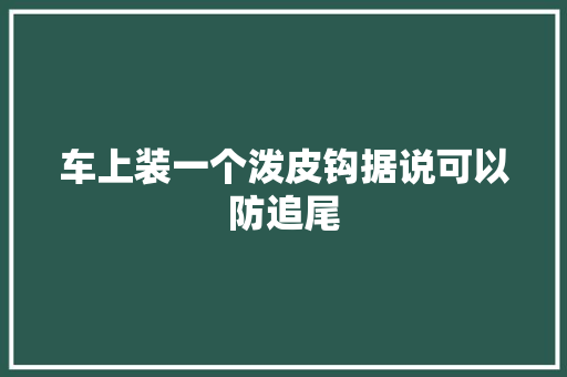 车上装一个泼皮钩据说可以防追尾