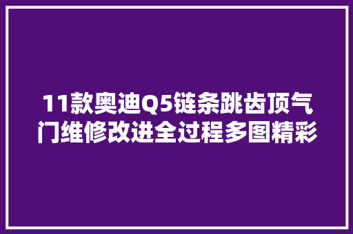 11款奥迪Q5链条跳齿顶气门维修改进全过程多图精彩慎入